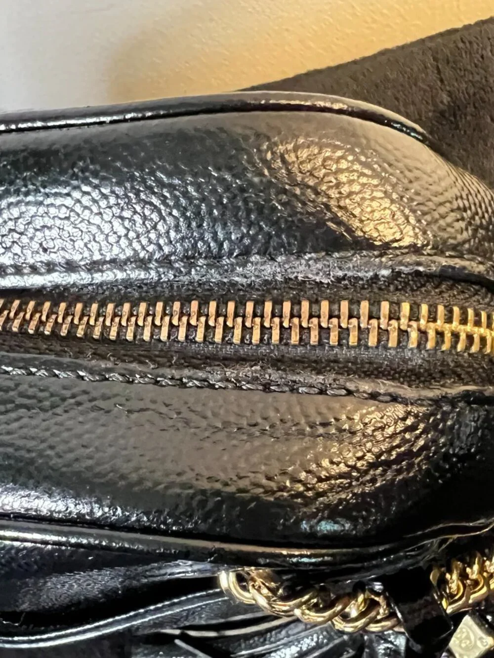 Tory Burch Black Pebbled Leather Camera Bag